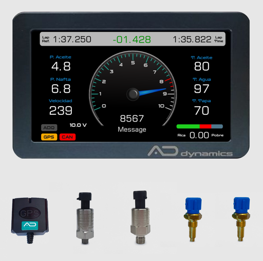 Kit ADZI-SG ADX tablero con sensores y GPS para autos de competición